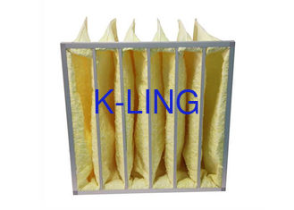 فیلترهای هوای جیبی / فیلتر هوای کیسه ای MERV14 مقاوم در برابر آب زرد برای سیستم های HVAC