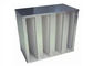 جریان هوای بالا V فیلتر نوع بانک HEPA فیلتر هوا مقاومت کم 595 * 595 * 292