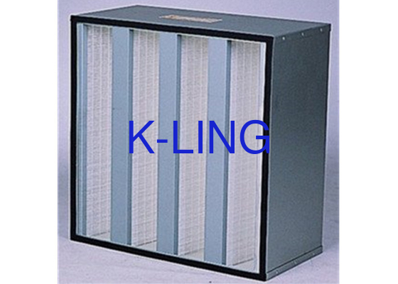 V بانک فیلتر هوا، رسانه های فیبر شیشه ای H13 H14 درجه با گاسکت EVA