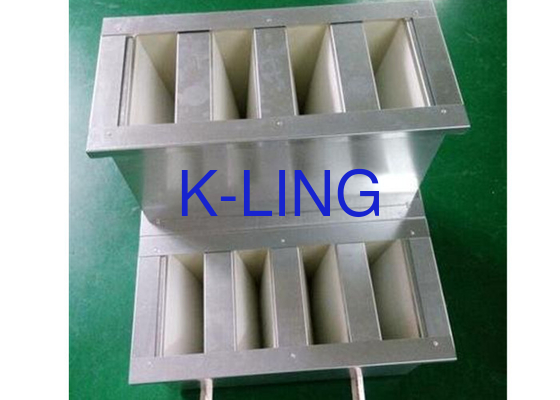 فیبر شیشه ای در برابر فیلتر بانک H13 H14 کارایی 18 متر مربع فضای رسانه ای با گاز EVA