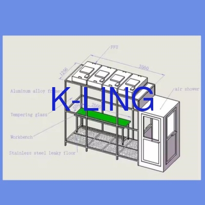 اتاق تمیز اصلی نرم دیوار برای تولید دارویی سفید