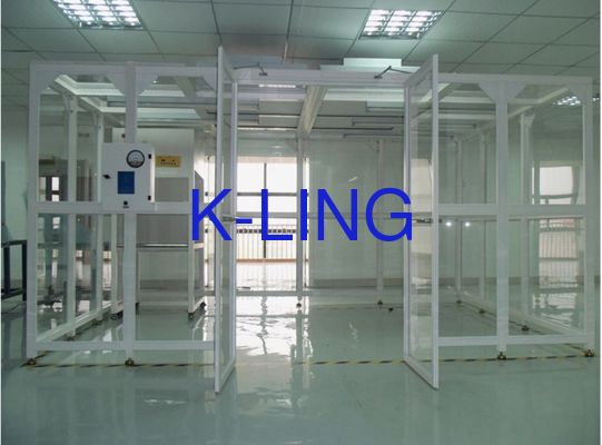 سیستم اتاق تمیز ماژولار با روشنایی LED یکپارچه ISO5 ISO6 ISO7 ISO8 درجه تصفیه و مواد کف PVC