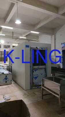 تونل دوش هوای استیل ضد زنگ با اندازه قابل تنظیم برای ورود در مقیاس بزرگ در اتاق تمیز با جریان هوای پرسرعت