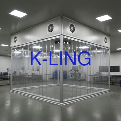 اتاق تمیز ماژولار با فیلتر HEPA و فیلتر دارای شیشه مگنیزیم پنل ساندویچ پشم سنگ 50 میلی متر و شیشه آلی خلاء دو لایه