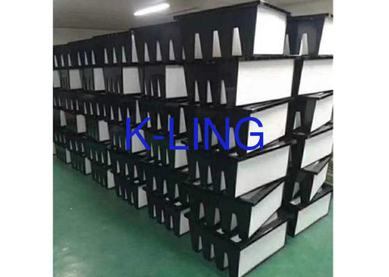 ظرفیت گرد و غبار فیبر شیشه ای V بانک فیلتر هوا درجه F7-F9 برای کاربردهای دمای 80.C